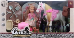 Poupée et cheval avec accessoires