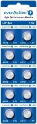 piles bouton alcalines LR43 everActive, 10 pcs