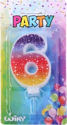 Bougie de fête numéro 6 Étoiles