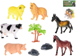 Set d’animaux de ferme 8–10 cm, 6 pièces avec accessoires