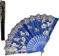 Éventail pliant coloré avec motif floral 23 cm