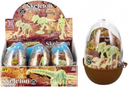Squelette de dinosaure phosphorescent dans un œuf en plastique – set de construction de collection
