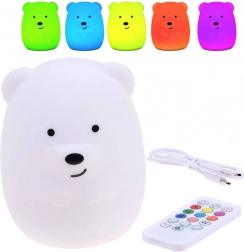 veilleuse pour enfants en silicone ours avec télécommande et changement de couleurs