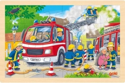Puzzle en bois pompiers 24 pièces GOKI