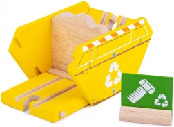 Conteneur de recyclage en bois pour circuit de train BIGJIGS RAIL