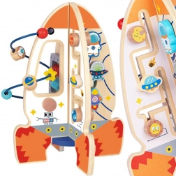 Grande fusée éducative multifonction en bois Tooky Toy