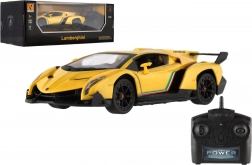 voiture RC Lamborghini 1:24 avec lumières 2,4 GHz, jaune