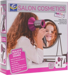 Mega set de petite coiffeuse – set de coiffure interactif avec sèche-cheveux et lisseur à piles