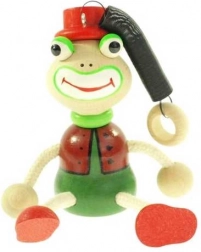 Grenouille à ressort – jouet suspendu en bois