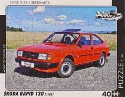 Puzzle voitures rétro Škoda Rapid 130 (1986) 40 pièces