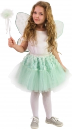 Costume de fée pour enfant avec jupe tutu, ailes et baguette