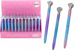 Stylo-bille avec diamant, encre bleue 0,7 mm, assortiment de couleurs