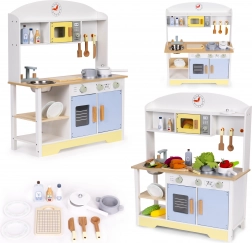cuisine en bois pour enfants avec four, lave-linge et micro-ondes ECOTOYS – 12 accessoires