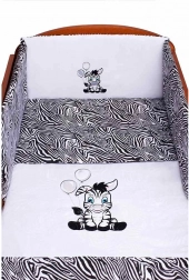 Parure de lit bébé 3 pièces New Baby Zebra, noir et blanc, 100 × 135 cm