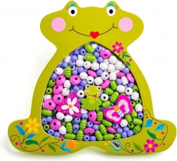 Perles en bois à enfiler - grenouille