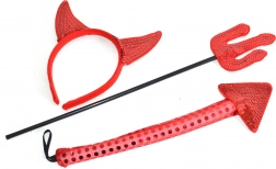 set de carnaval diablotin avec oreilles, queue et trident