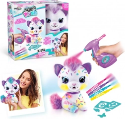 Airbrush studio chaton – peluche créative à colorier