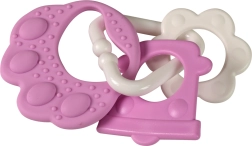 Anneau de dentition en forme de patte d'ours rose