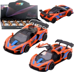 Voiture de sport en métal 1:32 avec moteur à rétrofriction et portes ouvrantes – orange