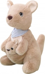 Kangourou en peluche avec bébé 23 cm