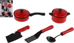 Ensemble d'ustensiles de cuisine pour enfants rouge et noir