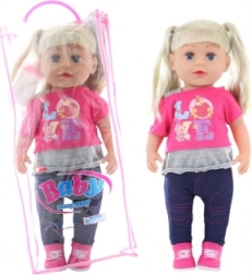 Poupée blonde 45 cm avec biberon