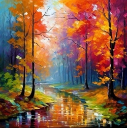 Peinture diamant Sérénité en forêt 30 × 40 cm