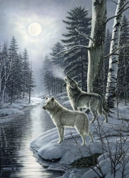 Puzzle Loups à minuit 1000 pièces