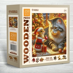 WOODEN CITY puzzle en bois chat et souris 250 pièces