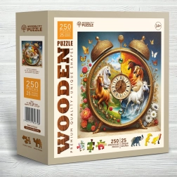 Puzzle en bois Horloge équestre 250 pièces