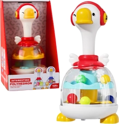 Tambour avec billes oie rouge – jouet interactif rotatif