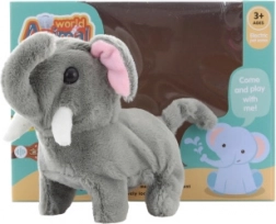 Éléphant en peluche marcheur à piles