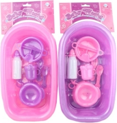 Baignoire en plastique pour poupées avec ensemble d’accessoires