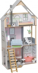 Maison de poupée KidKraft Alina – maison en bois à trois étages avec mobilier