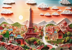 Puzzle Trefl Paper Art : Paris 1000 pièces