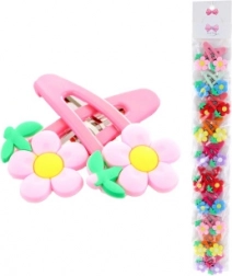 Barrettes à cheveux avec petites fleurs, 2 pcs (vendues par 10 sachets)
