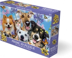 Puzzle 3D chiens et chats souriants 100 pièces