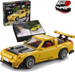 Kit de construction CaDA Mazda RX-7 FD3S Initial D – voiture urbaine jaune 35 cm, 1655 pièces