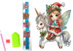 peinture diamant sur toile elfe de Noël 23 × 30 cm