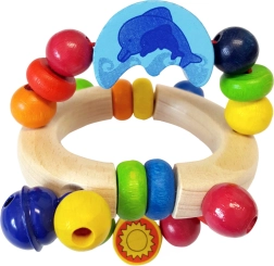 Hochet en bois avec dauphin