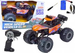 Voiture RC Tout-Terrain Orange pour Enfants avec Amortisseurs