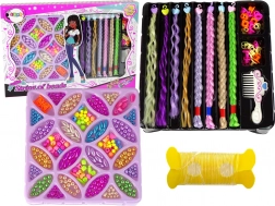 Set de perles colorées pour cheveux et bijoux