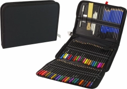 Set du petit artiste – crayons de couleur, crayons graphite et fusains en étui, 95 pièces