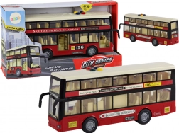 Autobus urbain à impériale rouge avec éclairage et son 1:16