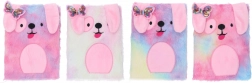 Journal en peluche A5 avec petit chien, ligné, 80 feuilles
