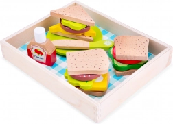 Set en bois pour sandwichs dans une boîte