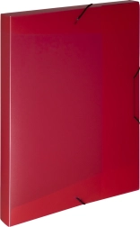 Boîte en plastique avec élastique A4, rouge