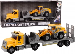 Camion jaune avec excavatrice, lumières et sons