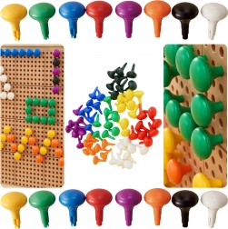 Masterkidz grands chevilles jumbo pour tableau STEM, 64 pcs – 8 couleurs