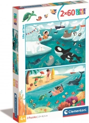Clementoni Puzzle La vie sous la mer 2x60 pièces